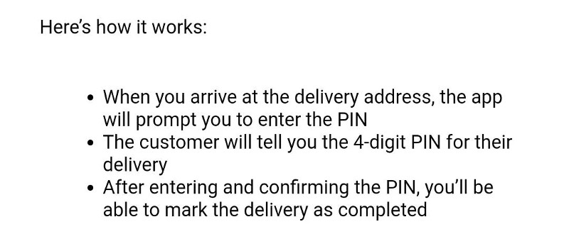 Uber Eats PIN Delivery - Announcement Email Section 2